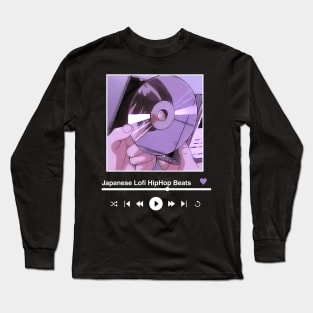 Chill japanese Lofi hiphop anime aesthetic Long Sleeve T-Shirt